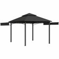 Gartenpavillon mit doppelt ausziehbarem Dach, 3x3x2,75 m, Anthrazit, 180 g/m²