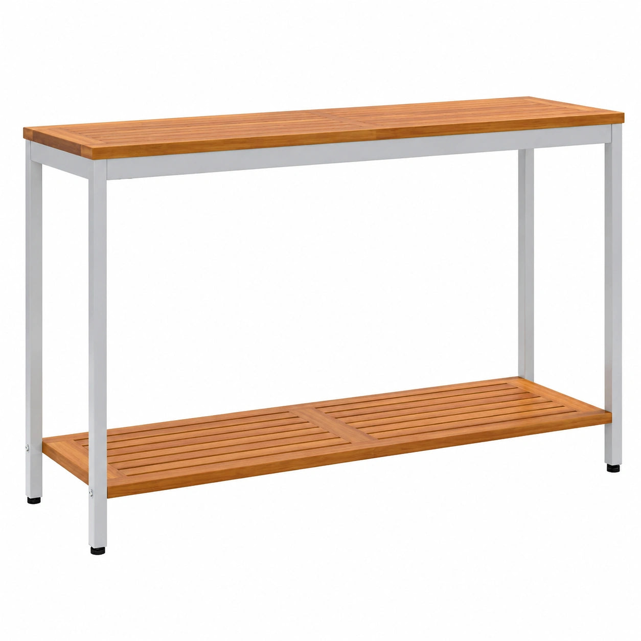 Moderner Outdoor-Tisch mit Regal, 110x35x75 cm, naturgrau, robust für Garten und Terrasse