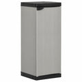 Kunststoff Gartenstauraum Schrank mit Regal, Grau/Schwarz, 35x40x85cm