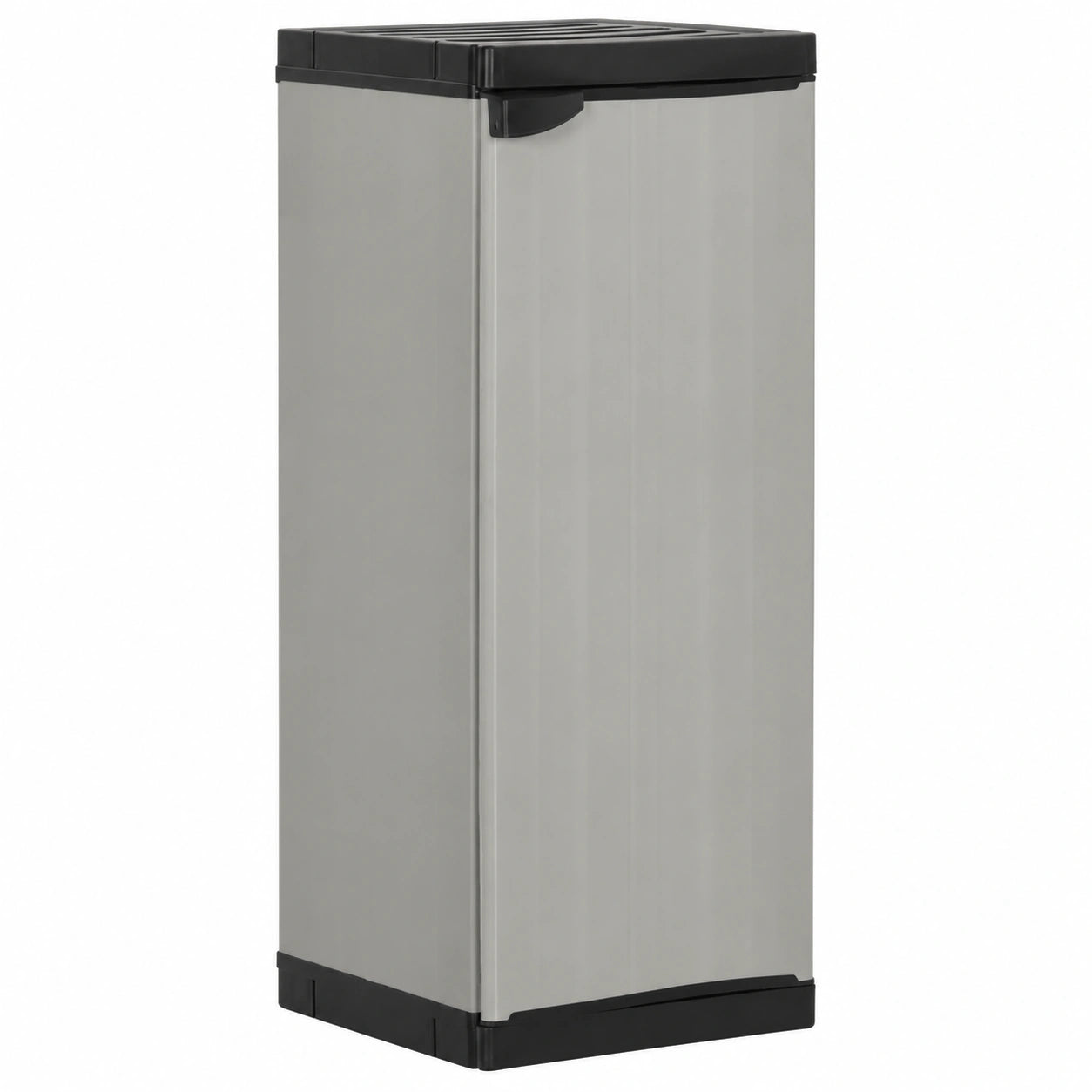 Kunststoff Gartenstauraum Schrank mit Regal, Grau/Schwarz, 35x40x85cm