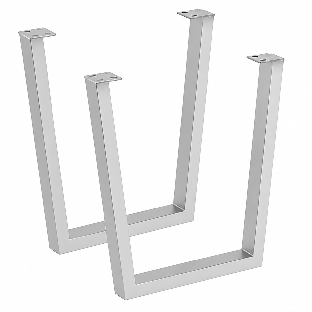 Industrie-Design Tischgestell-Set, V-Form, 2-teilig, Silberfarben, für Holztische, 70 x 10 x 74 cm, Ideal für DIY