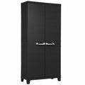 Ondis24 Mehrzweck-Kunststoffschrank 172cm, 3 verstellbare Böden, abschließbar, Schwarz
