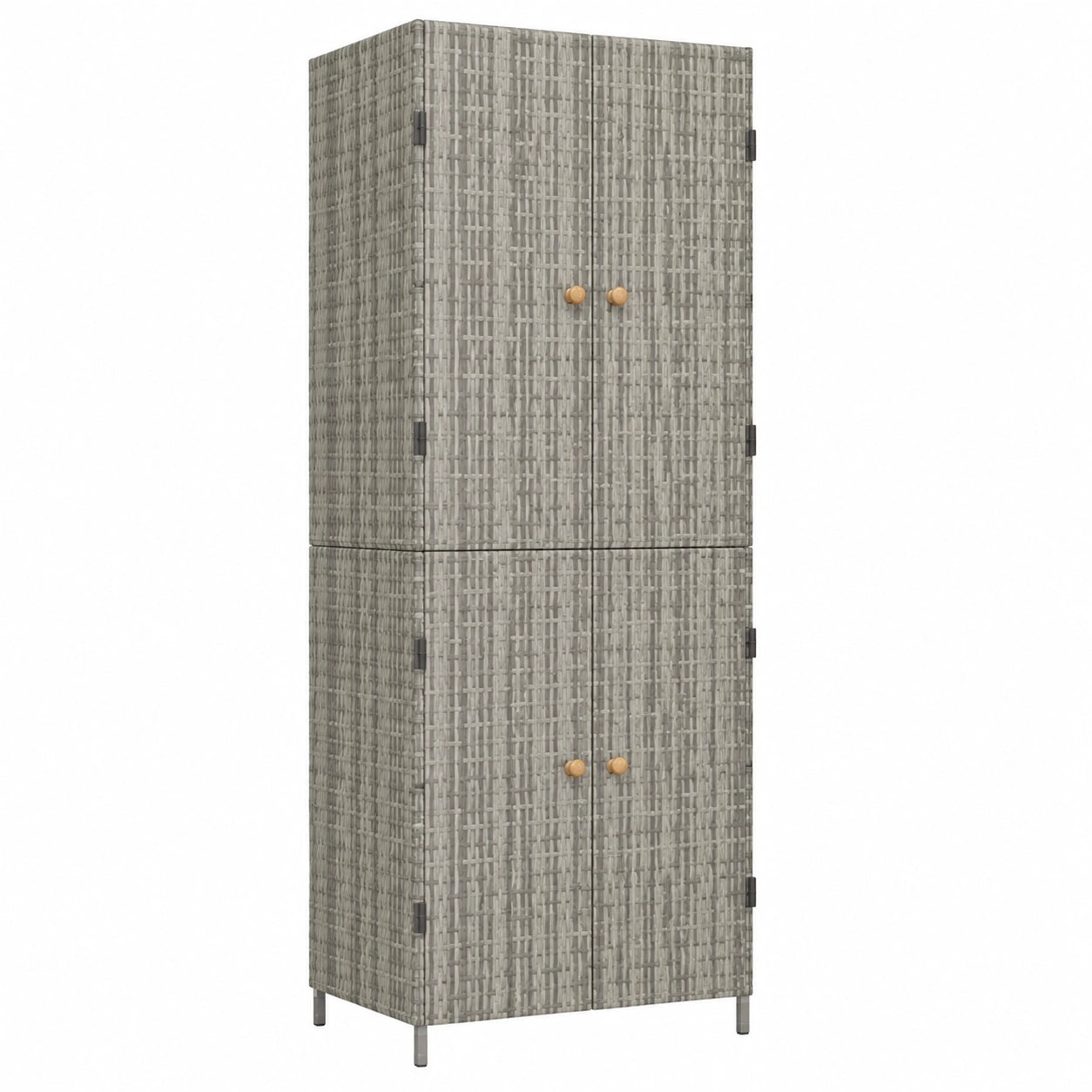 Garten Schrank aus Poly-Rattan, Grau, 59x40x180 cm