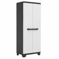 Keter Linear Hochregal aus Kunststoff, hellgrau/schwarz/blau, 68x39x173 cm