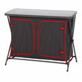 Klappbarer Aluminium Campingschrank und Tisch mit Stauraum, inkl. Tragetasche, leicht und wetterfest