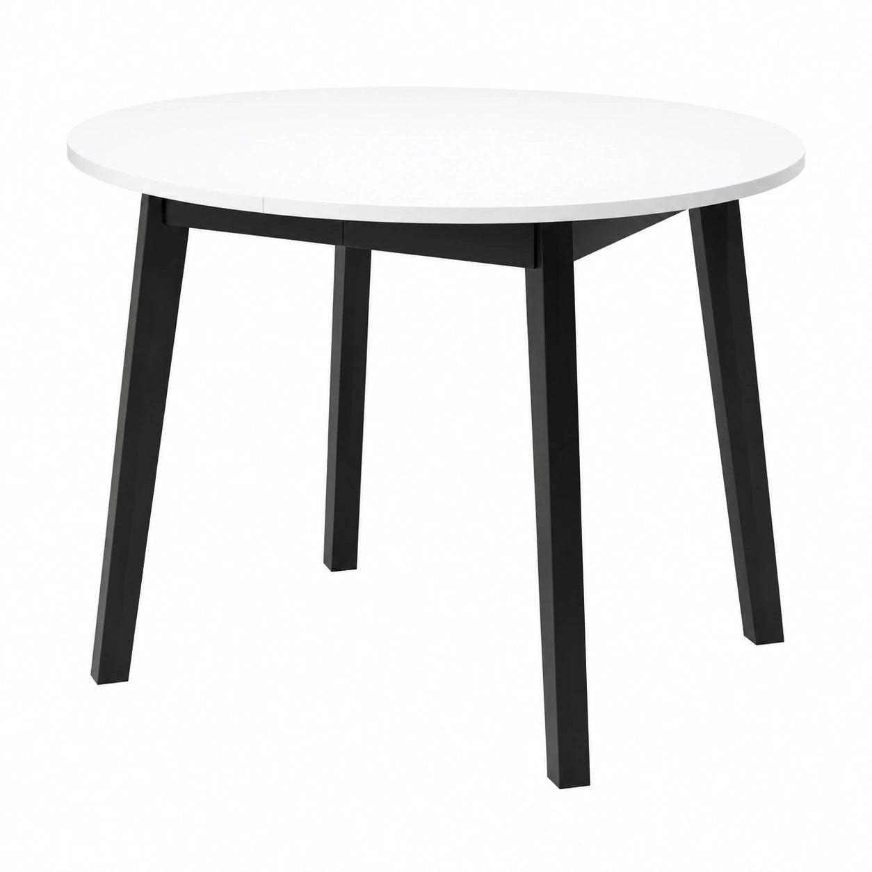 Masseno Runder Ausziehtisch Luca S in Weiß, 90x90x77 cm, Esstisch für 4 Personen, Modernes Design für Wohnzimmer und Küche