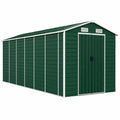 Metall Gerätehaus 191x725x198 cm, Grün, Wetterfest mit Schrägdach und Lüftung