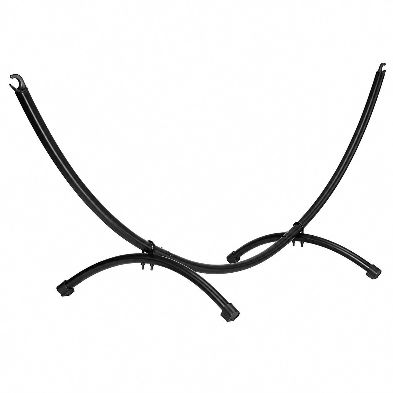 Outsunny Stahl-Hängemattengestell 300x90x100cm, bis 120kg, Schwarz – Ideal für Garten, Strand und Camping