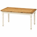 Ausziehbarer Esstisch aus Massivholz in Weiß - 180x90 cm, Italienisches Design