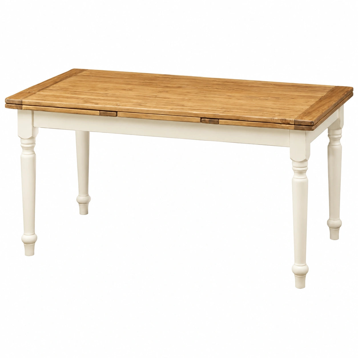 Ausziehbarer Esstisch aus Massivholz in Weiß - 180x90 cm, Italienisches Design