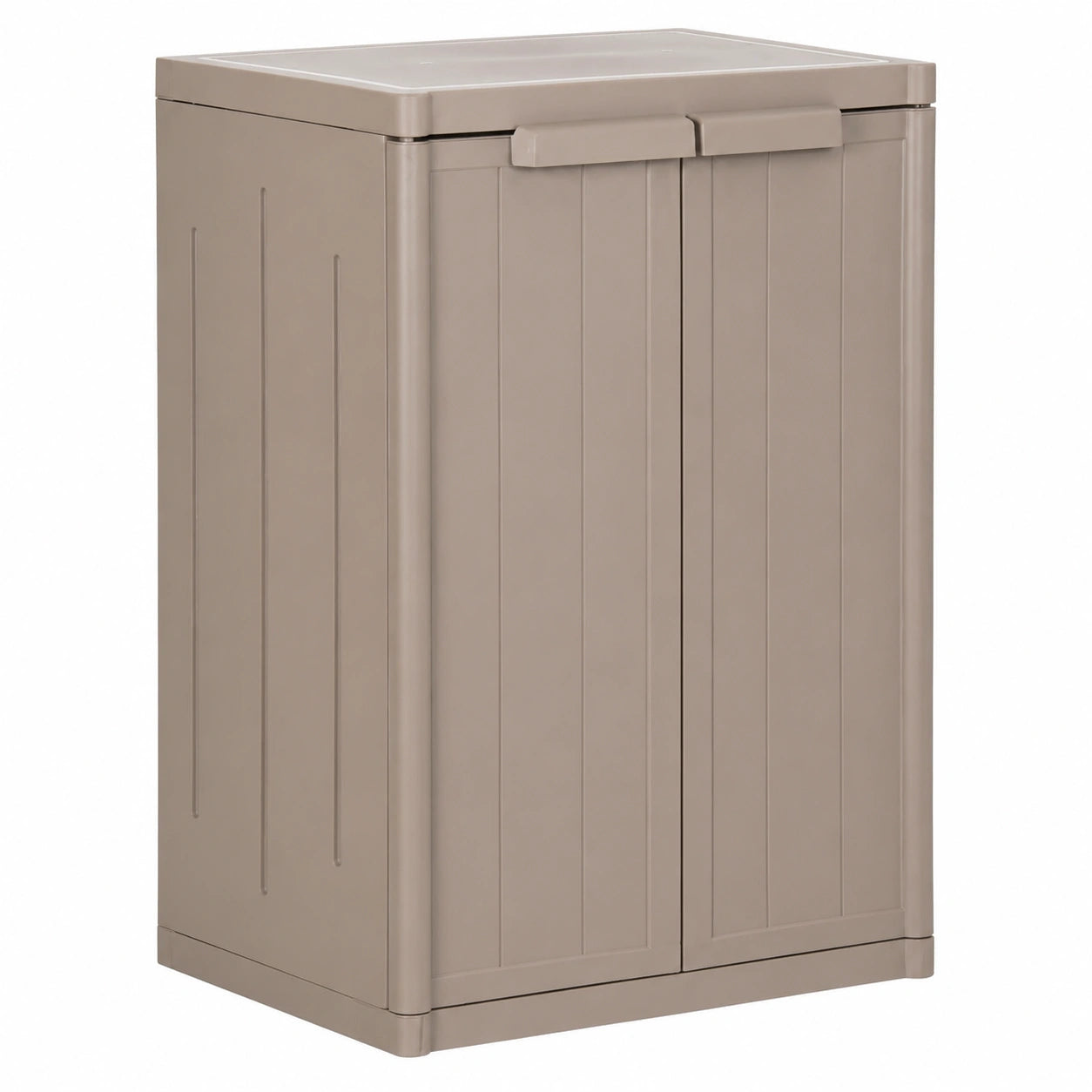 vidaXL Kunststoff-Gartenschrank in Holzoptik, Braun, 65x45x88 cm
