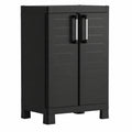 Keter Detroit Niedriger Kunststoffschrank, Schwarz, 65x45x97 cm