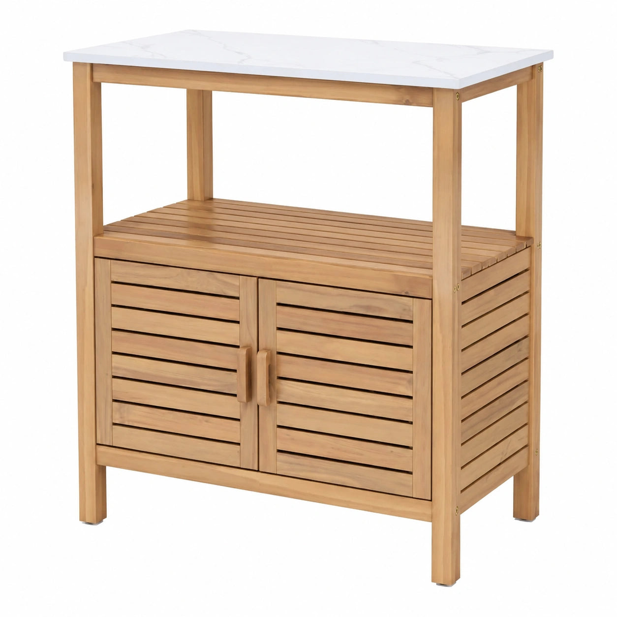 Gartenschrank aus Massivholz mit Pflanztisch, 80 x 40 x 90,5 cm, für Balkon und Veranda